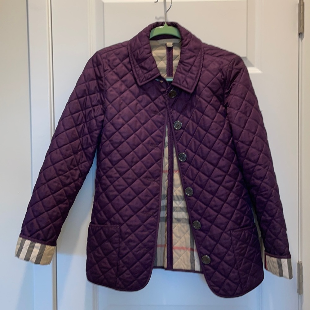 Burberry plaid coat
